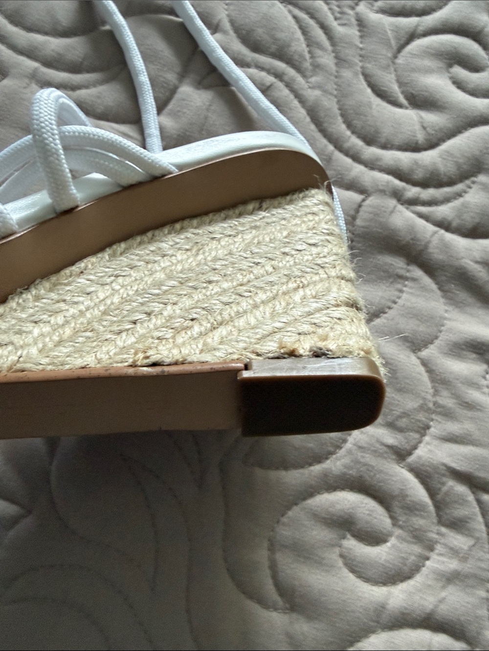 Steve Madden “Idolized” White Strappy Lace-Up Wedge Sandals — New Without Box - Picture 7 of 8